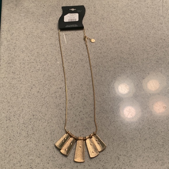 NWT HOWARDS @ 24” Gold Tone Necklace W/Black Matte Pendants Faux Diamond Design - Picture 6 of 10